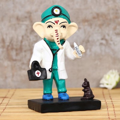 Paper Torch Handicrafted Doctor Ganesha Statue and Sculpture For Home Decor|Covid Special doctor ganesha | Lord Ganesha idols for car dashboard, gifts, home & Showpieces & Figurines|Showpiece gift sets|Showpiece for bedroom, gifts & living room | Ganesh ji murti| Ganesh idol for dashboard|Ganesha id