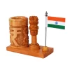 Wooden Rupee Pen Stand, Ashok Pillar and Indian Flag for Office Use - Image 5
