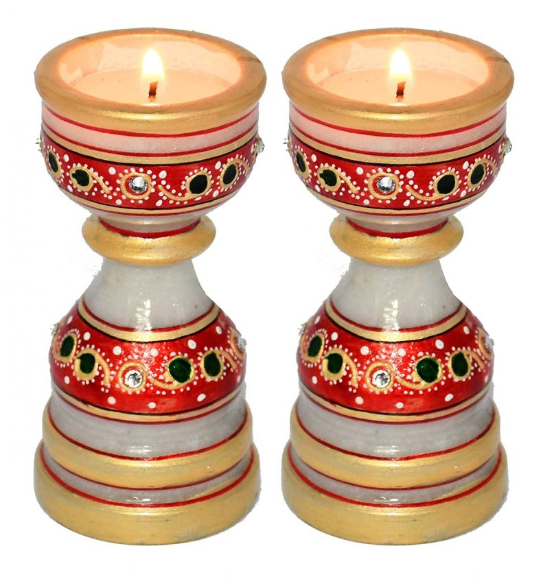 Marble Tealight Décor Candle Holder Candle Stand With 2 Tea light