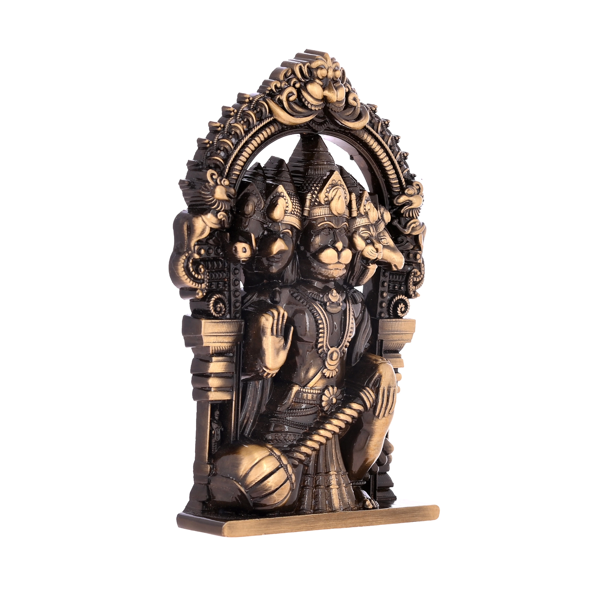Metal Panchmukhi Hanuman Idol for Home Decor & Puja, Decorative Lord Hanuman Murti for Office Desk, Temple (7x1.5x11 CM ,120 Gram) - Image 3