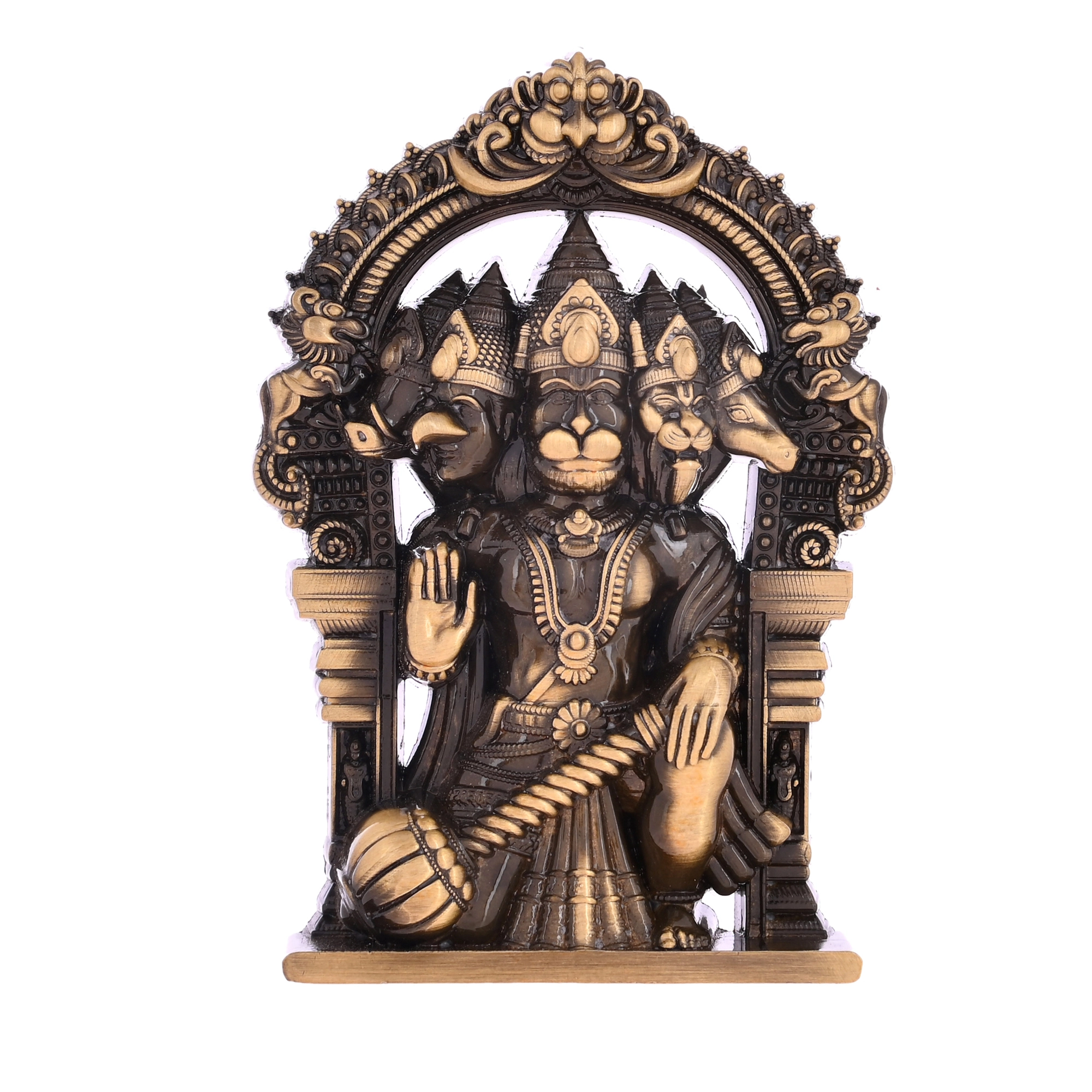 Metal Panchmukhi Hanuman Idol for Home Decor & Puja, Decorative Lord Hanuman Murti for Office Desk, Temple (7x1.5x11 CM ,120 Gram) - Image 6