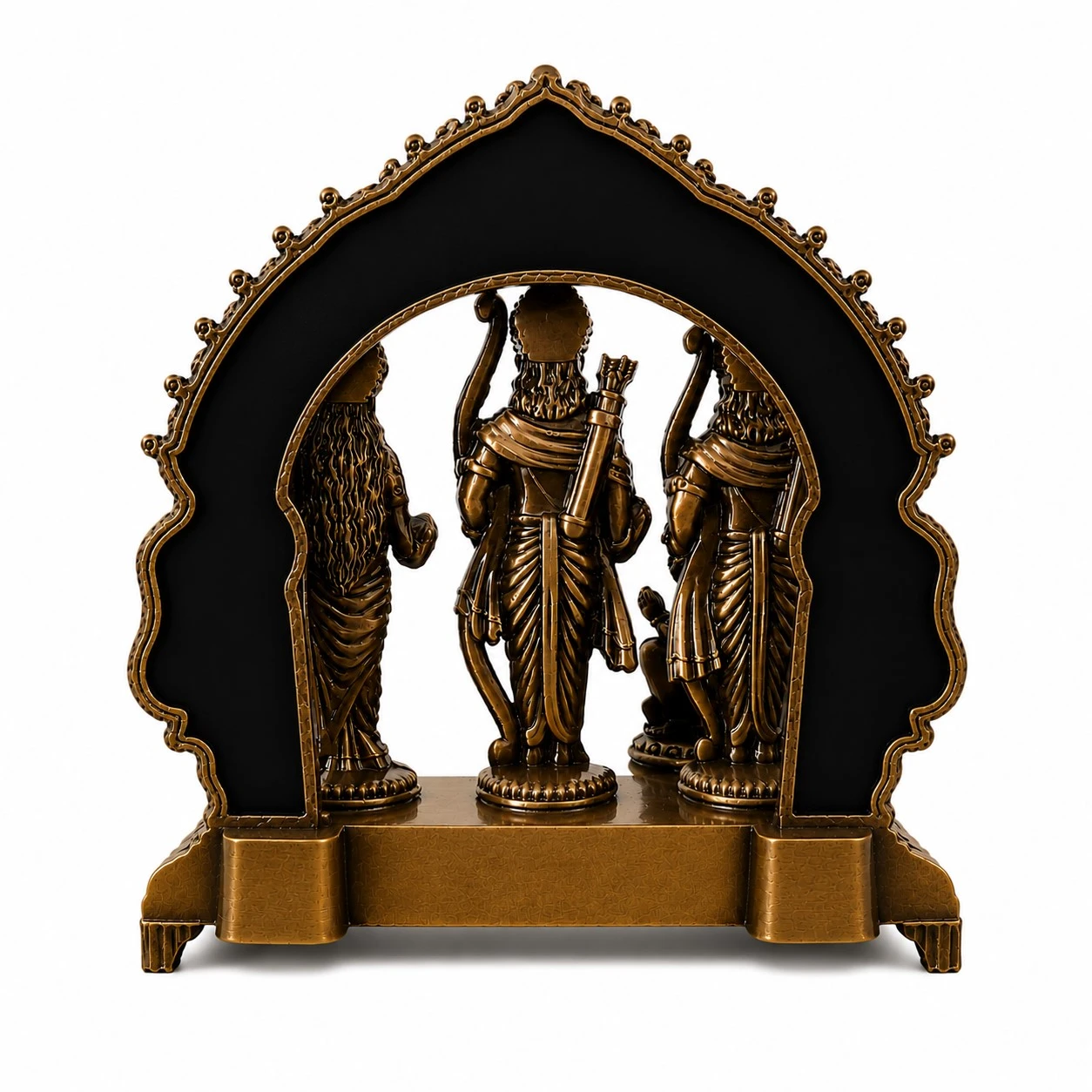 Metal Ram Darbar Idol with Hanuman Statue for Home Temple, Pooja Room, Decorative Hindu God Murti, Antique Finish Religious Showpiece (10x5x10cm, 300g) - Image 6
