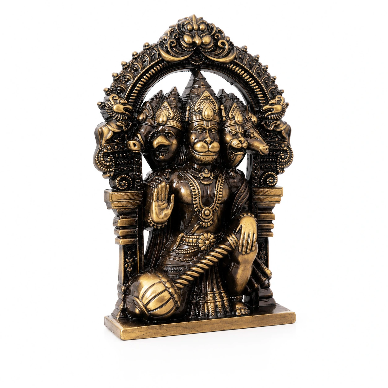 Metal Panchmukhi Hanuman Idol for Home Decor & Puja, Decorative Lord Hanuman Murti for Office Desk, Temple (7x1.5x11 CM ,120 Gram) - Image 4