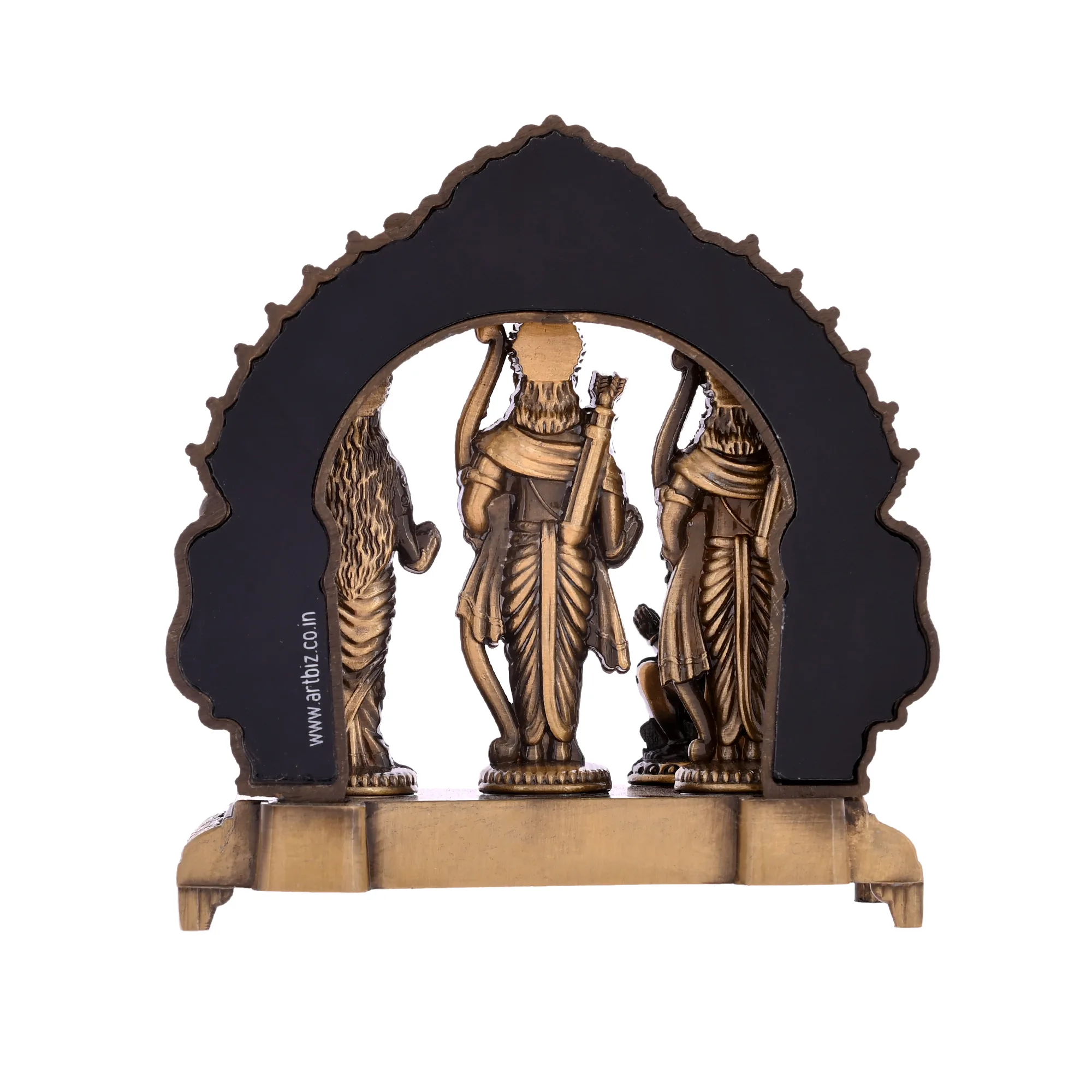 Metal Ram Darbar Idol with Hanuman Statue for Home Temple, Pooja Room, Decorative Hindu God Murti, Antique Finish Religious Showpiece (10x5x10cm, 300g) - Image 6