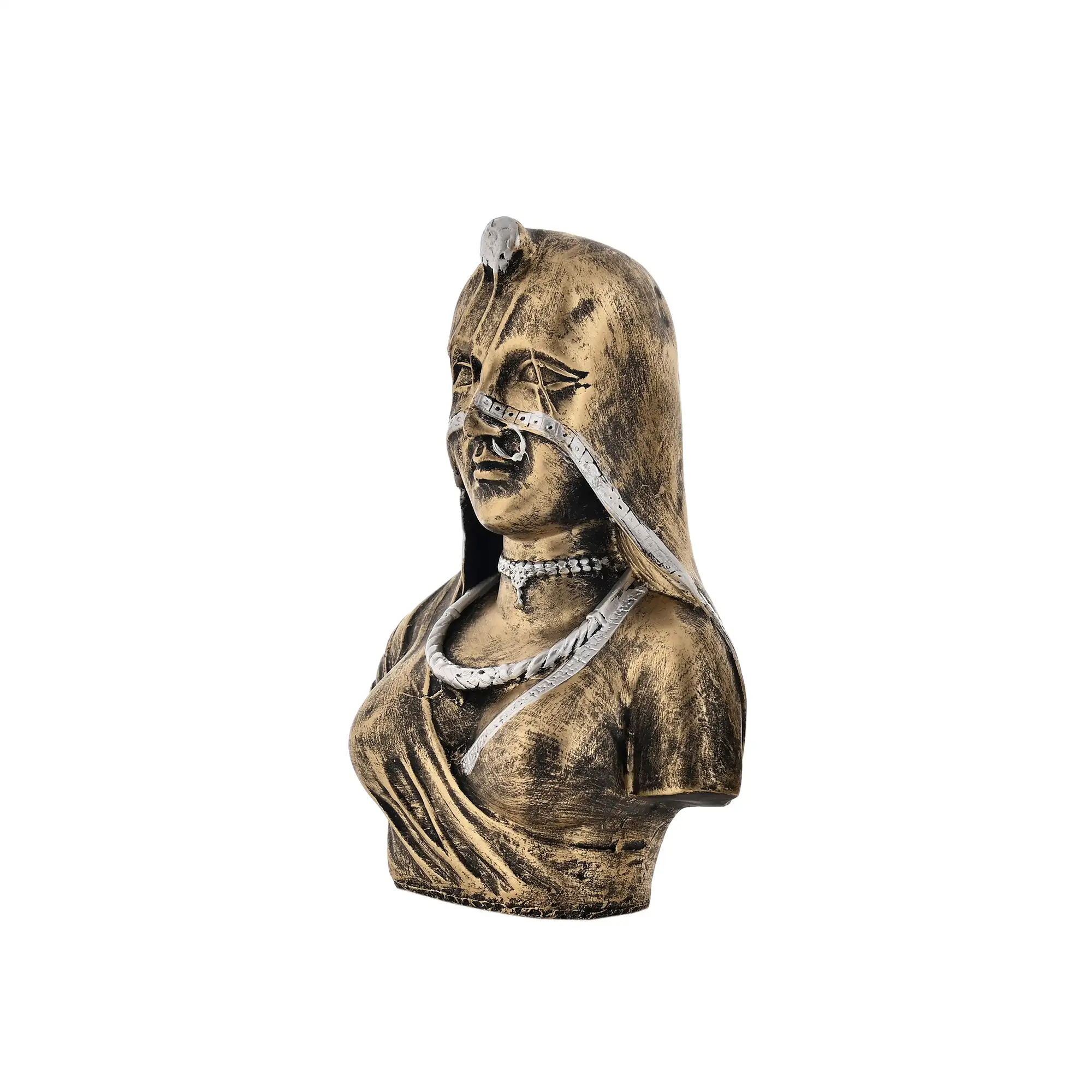 Rajasthani Lady Showpiece: Polyresin Royal Indian Woman Bust Statue, Traditional Lady Figurine, Handcrafted Decorative Showpiece for Home, Living Room & Office Décor - Image 5