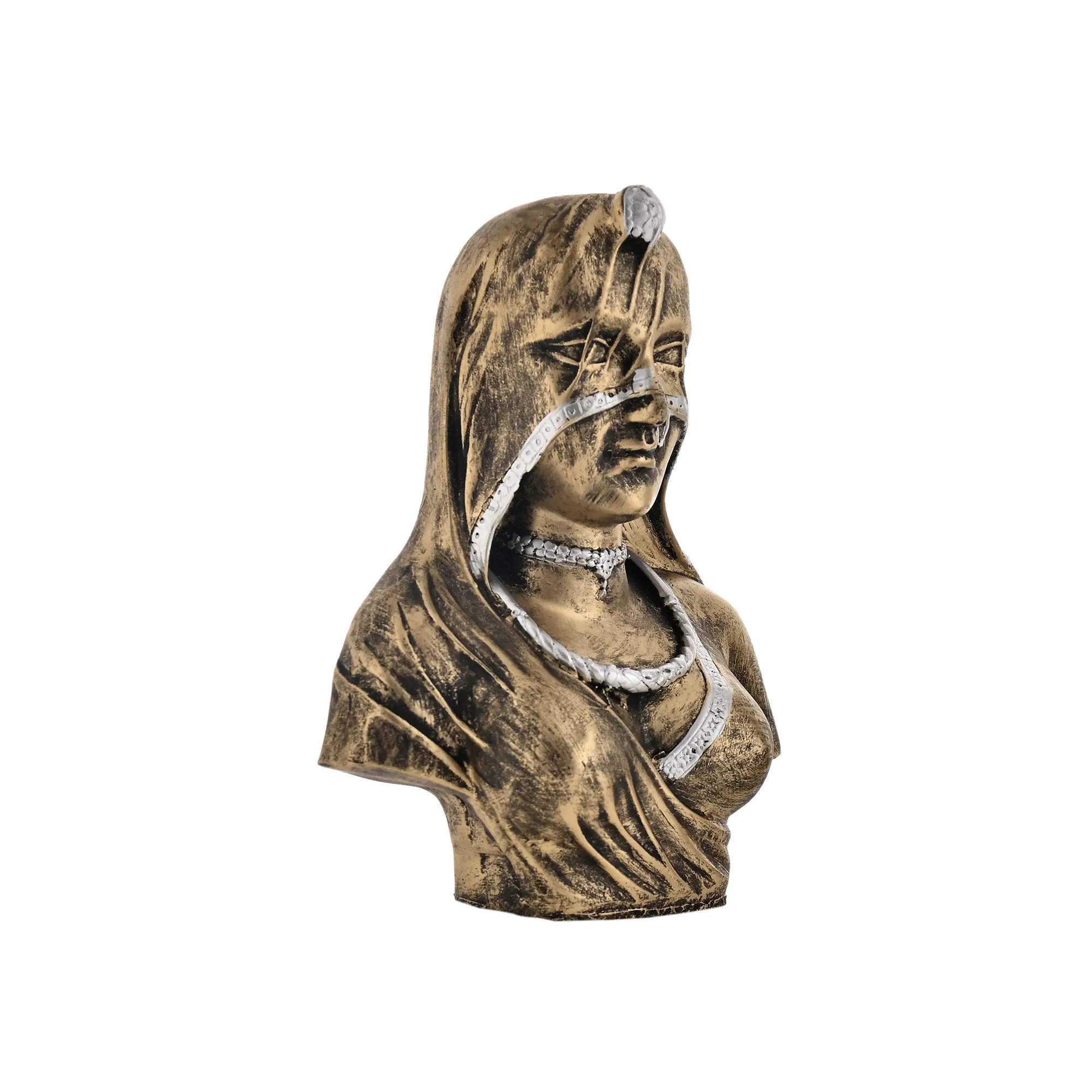 Rajasthani Lady Showpiece: Polyresin Royal Indian Woman Bust Statue, Traditional Lady Figurine, Handcrafted Decorative Showpiece for Home, Living Room & Office Décor - Image 3