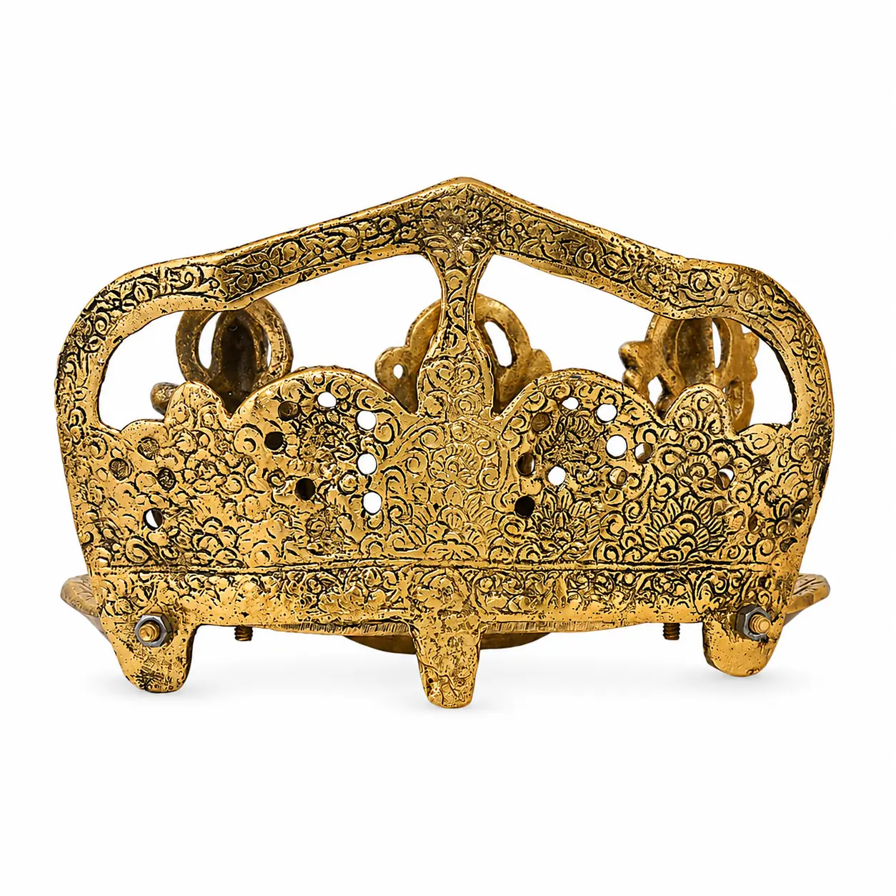 Laxmi Ganesh Saraswati Darbar idol with Five Diya,Oxidised Metal,for Mandir, Diwali Decoration, Housewarming, Religious Gifts - Image 4