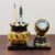 Mutka Shape Wooden Pen Stand with Table Clock
