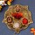 CraftamWhite Metal Gold Plated Pooja Thali Set (8X8X2 Inch, Gold)