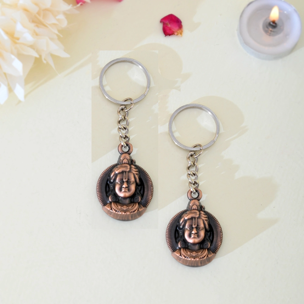 Metal Jai Shree Ram Keyring- Designer keychain for Gift Purpose (2 Pcs Set)