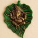 Craftam Metal Lord Ganesha on Leaf Decorative Wall Hanging Showpiece Figurine