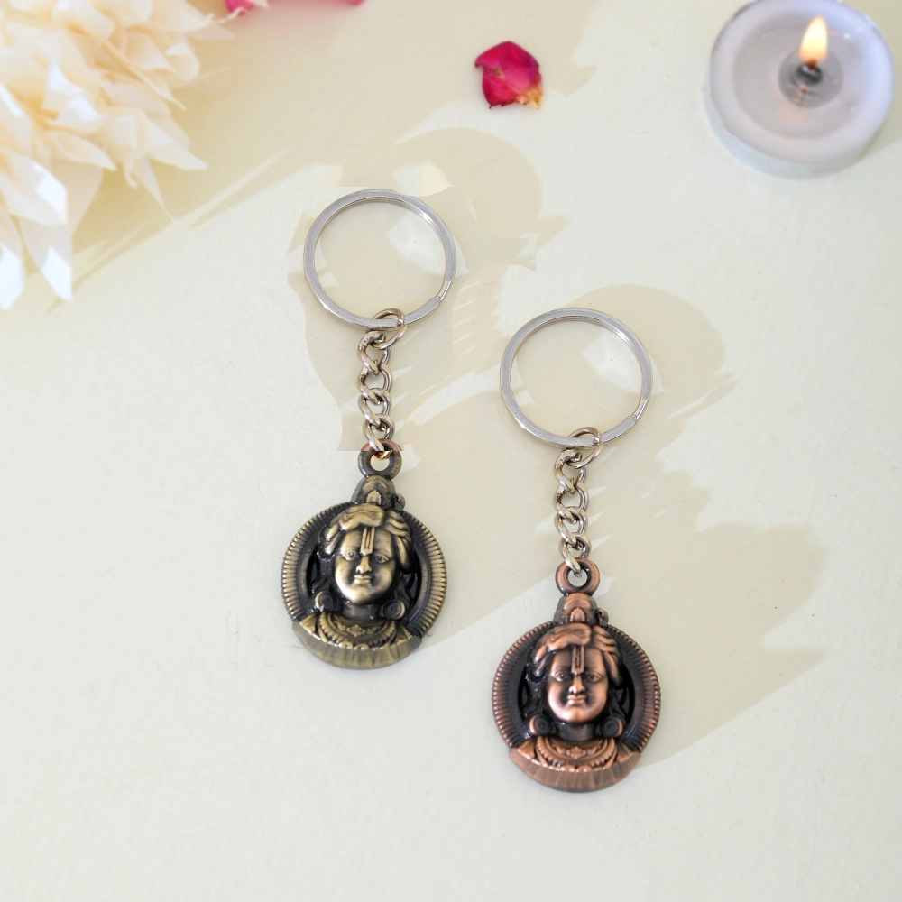 Metal Jai Shree Ram Key Ring– Metal Religious Key Chain for Bike, Car & Home
