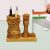 Wooden Pen Stand Ashok Stambh & Flag for Child Desk, Office Use