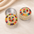 Handmade Decorative Jewelry Storage Box Jewelry Storage Box Set of 2 | Multicolor Pearl & Stone Work Round Trinket Organizer