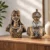 Rajasthani Couple Statue : Polyresin Traditional Decorative Showpiece, Antique Finish Ethnic Figurine Pair for Home Décor, Royal Indian Art Tabletop Ornament, Living Room Office Shelf Decoration