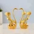 Golden Plated Swan Duck Shape Spoon & Fork Holder with 6 Spoon & 6 Fork Set